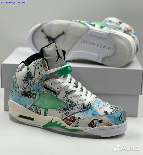 Кроссовки Nike Air Jordan 5 Retro White (Арт.35659