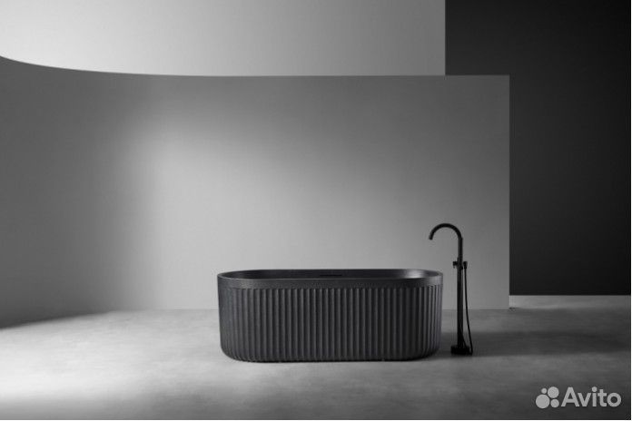 Ванна отдельносоящая Abber Stuttgart AM9925B 170x75 см, цвет черный матовый