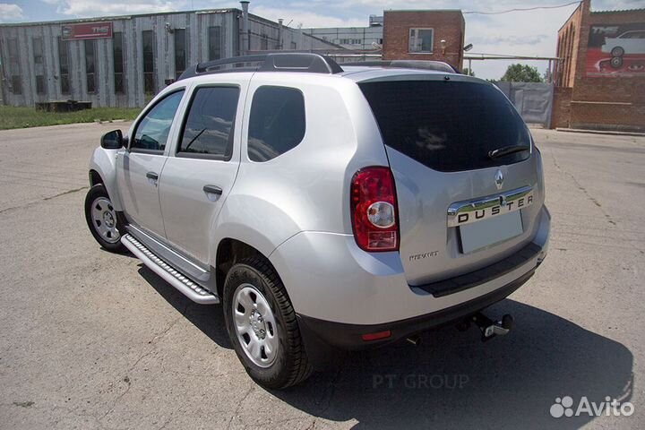 Защита порогов с алюмин. площадкой Renault duster