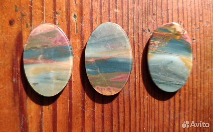 Кабошон Яшма Пикассо сет,Клест, 3 шт