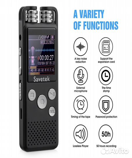 Профессиональный цифровой аудио диктофон 16GB