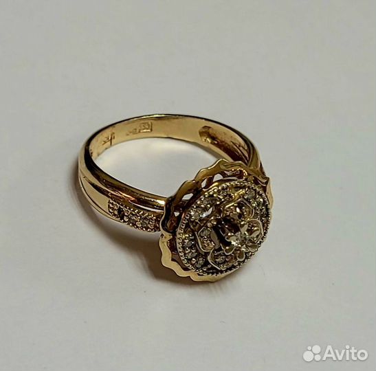 Кольцо с Бриллиантами Золото Советской 583 пр