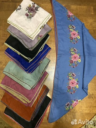 Платки хб с шелковой вышивкой