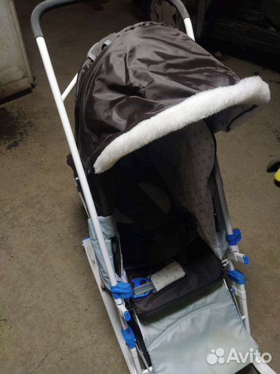 Детские санки коляска с колесами