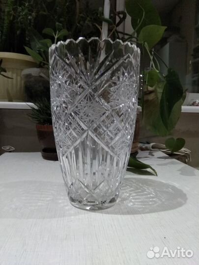 Крупная хрустальная ваза Богемия,Чехия