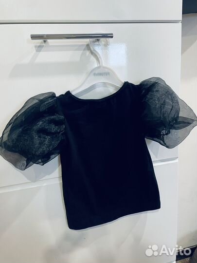 Блуза для девочки 4-6 лет черная