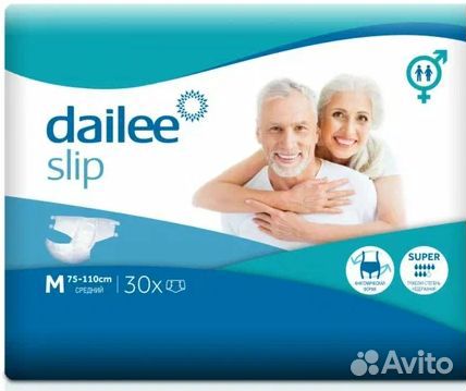 Подгузники для взрослых dailee Super, M, 75 х 120