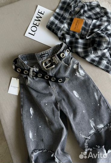 Balenciaga джинсы рваные