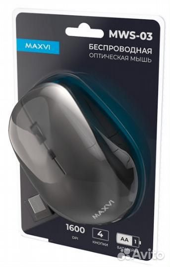 Беспроводная мышь Maxvi MWS-03 black