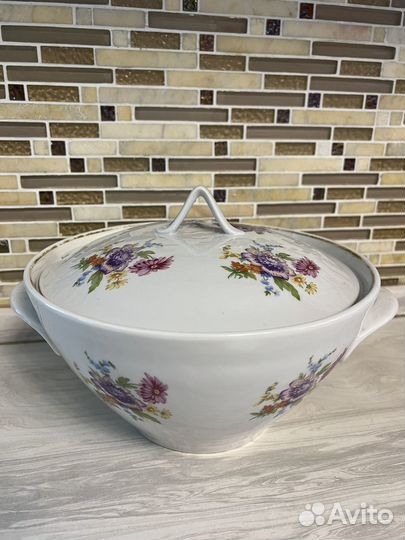 Супница Дулево Мейсенский букет