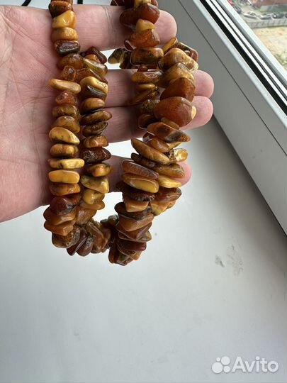 Янтарные бусы СССР натуральные. Винтаж