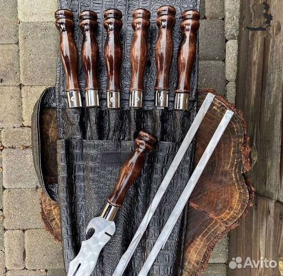 Набор шампуров в чехле из Эко-кожи 