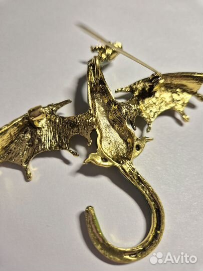 Брошь Зелёный дракон