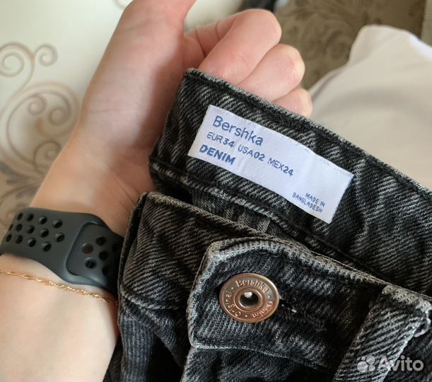 Джинсы bershka 34 mom, balloоn