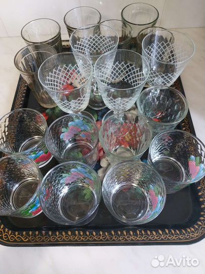 Стаканы граненые, фужеры, рюмки СССР