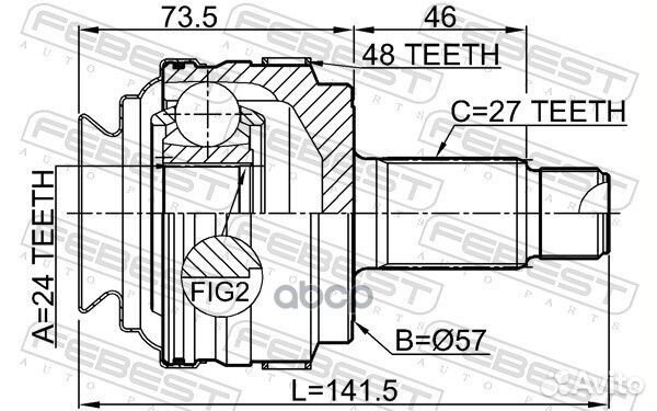 ШРУС наружный 1910-E87A48R Febest