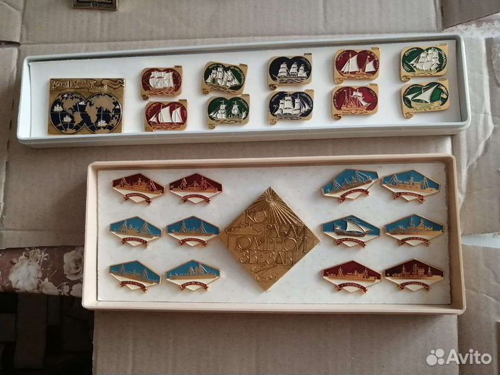 Набор значков СССР корабли