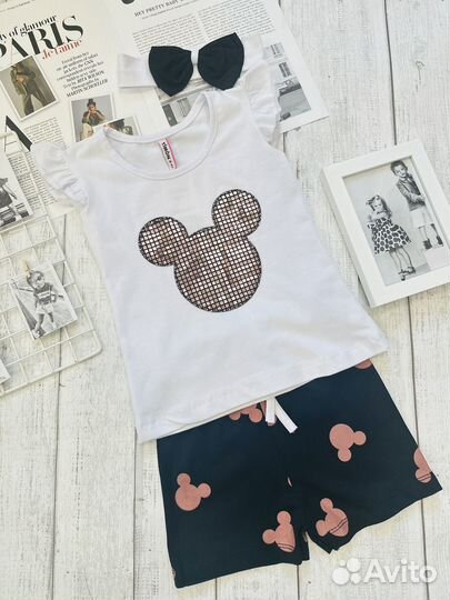 Костюм летний с шортами для девочки 98
