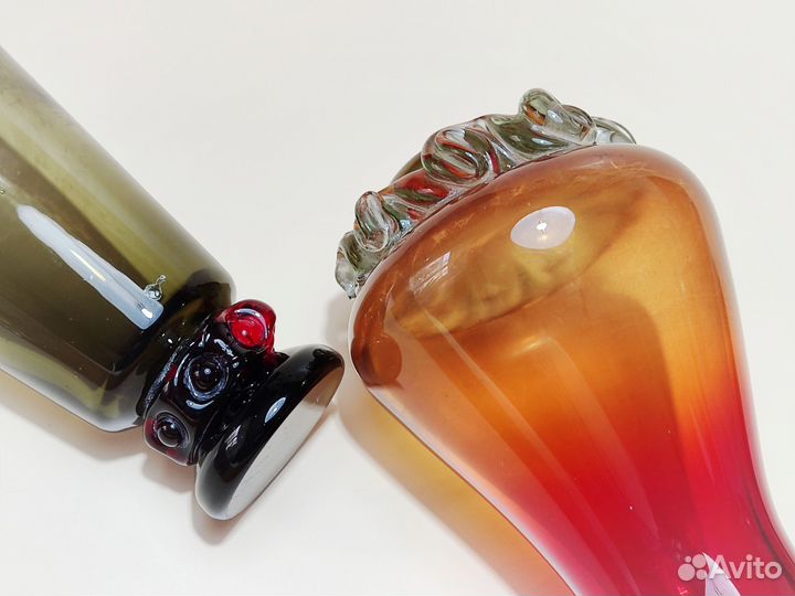 Ваза для цветов цветное стекло СССР