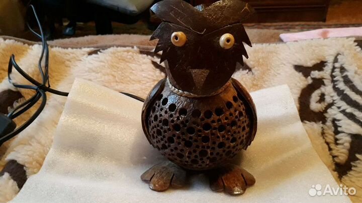Ночник Сова из кокоса(ручная работа) египет