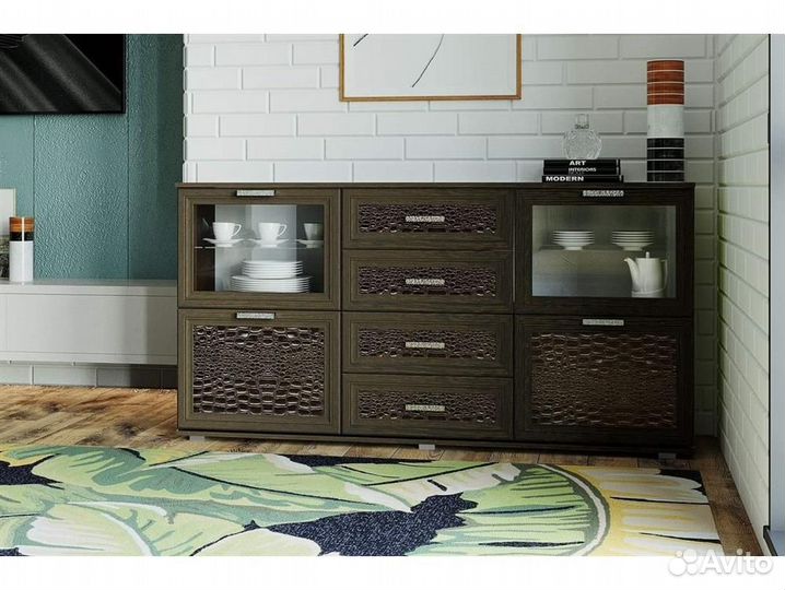 Комод №7 (экокожа темная) Зарон