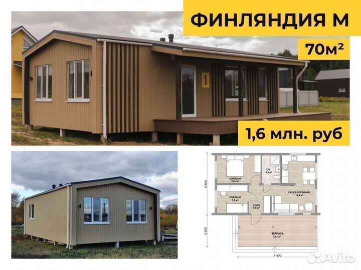 Домокомплект каркасный дом Финляндия M