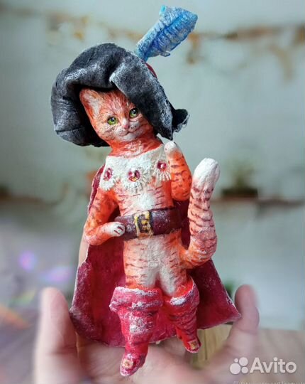 Ватная игрушка. Кот в сапогах