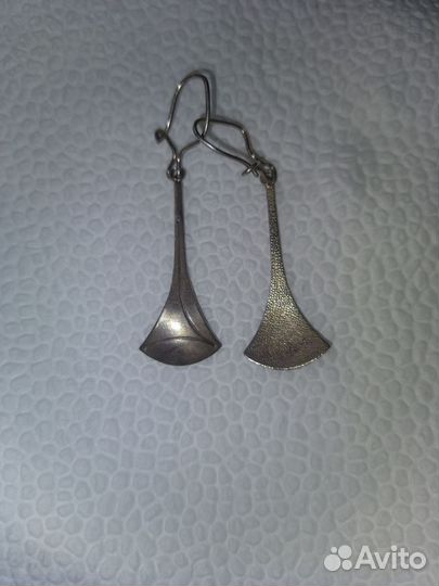 Серебряные серьги СССР 875 пробы набором