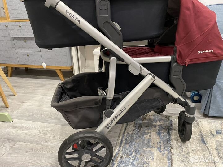 Коляска uppababy vista для двойни винного цвета