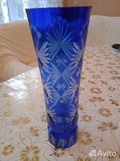 Ваза хрустальная СССР цветной хрусталь