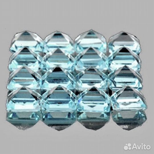 Аквамарин натуральный 2,06Ct 3,0мм 16шт Square