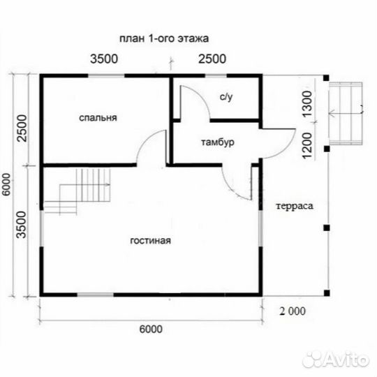 Каркасный дачный дом 8х6м с мансардой и террасой