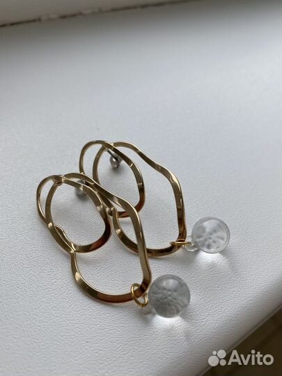 Серьги с хрусталиком