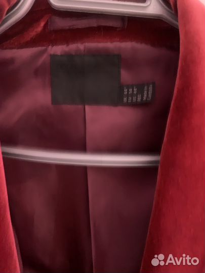 Пиджак бархатный малиновый