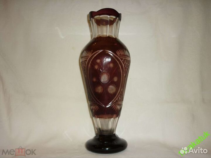 Ваза Цветное марганцевое стекло Дятьковский хз