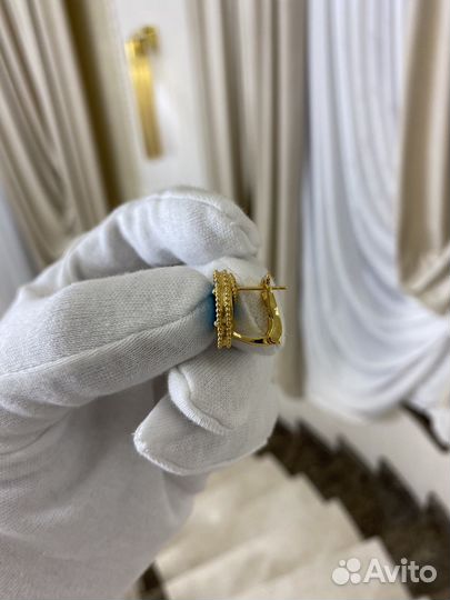 Золотые серьги van cleef