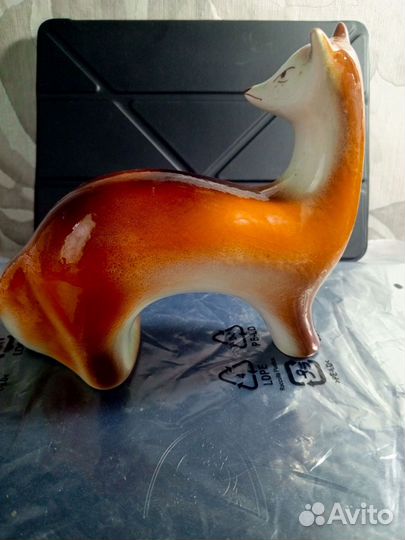 Лиса фарфоровая статуэтка СССР