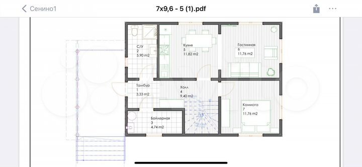 Дом 110 м² на участке 6 сот.