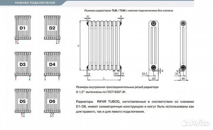 Стальной трубчатый радиатор отопления Rifar tubog