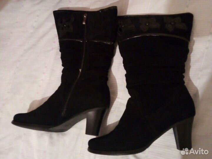 Сапоги замшевые