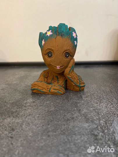 Кашпо горшок для цветов ваза Грут марвел