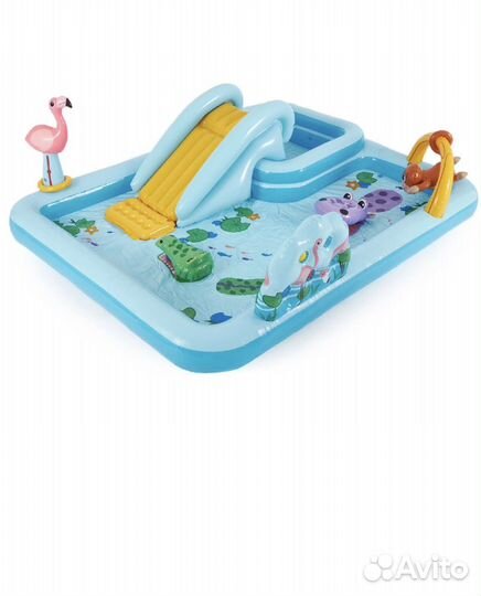 Детский надувной бассейн с горкой новый