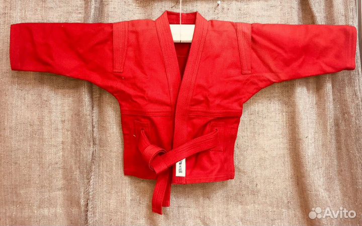Новая куртка для самбо красная/синяя, р. 30- 52