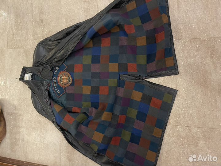 Винтажное мужское кожаное пальто