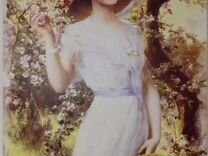 Картина на холсте"Девушка в саду"