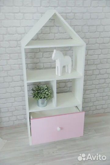 Детский стеллаж розовый