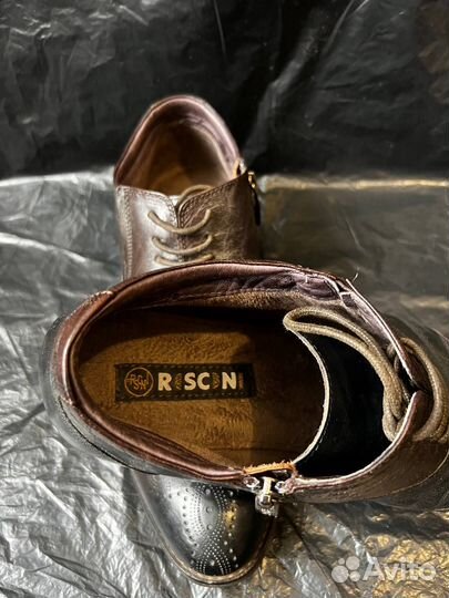 Мужские туфли кожаные тёмно-коричневые rscn