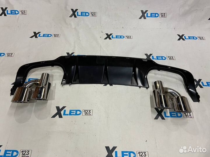 Диффузор Mercedes W204 C63 AMG с насадками хром