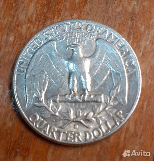 Квотер 1964 г. серебро