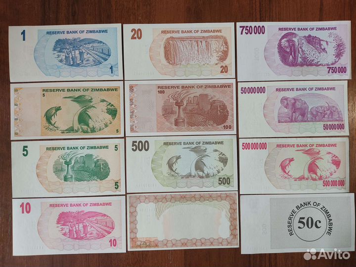 Банкноты Зимбабве,Индонезии,Гондураса,Сьерра-Леоне